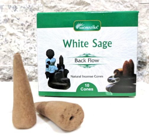 CONES BACK FLOW WHITE SAGE pour PE Fontaine résine ou céramique  –  (couleurs végétales)