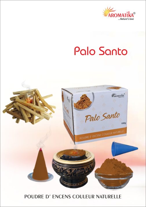 AROMATIKA POUDRE ENCENS 100g (avec kit pour cônes) PALO SANTO – Parfum Bois PALO SANTO (couleur naturelle)