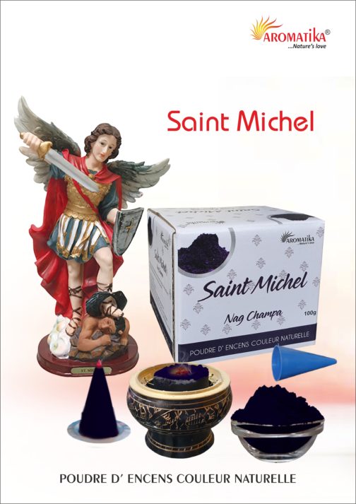 AROMATIKA POUDRE ENCENS 100g (avec kit pour cônes) SAINT MICHEL – Parfum NAG CHAMPA (couleur naturelle)