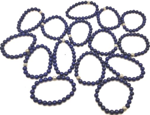 REF501 – BR. PIERRE perles 8mm avec 1 perle métal LAPIS LAZULI