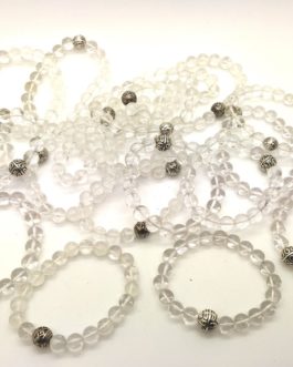 REF501A – BR. PIERRE perles 10mm avec 1 perle métal CRISTAL