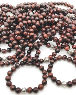 REF501A – BR. PIERRE perles 10mm avec 1 perle métal OEIL DE TAUREAU
