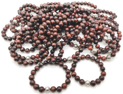 REF501A – BR. PIERRE perles 10mm avec 1 perle métal OEIL DE TAUREAU