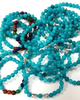 REF501 – BR. PIERRE perles 8mm – AMAZONITE BLEUE
