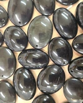 ..GALET PERCE OBSIDIENNE OEIL CELESTE