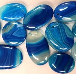 ..GALET PERCE ONYX BLEU (Reste : 11 Pcs)