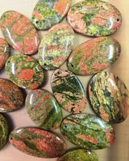 ..GALET PERCE UNAKITE VERT ..GALET PERCE UNAKITE VERT